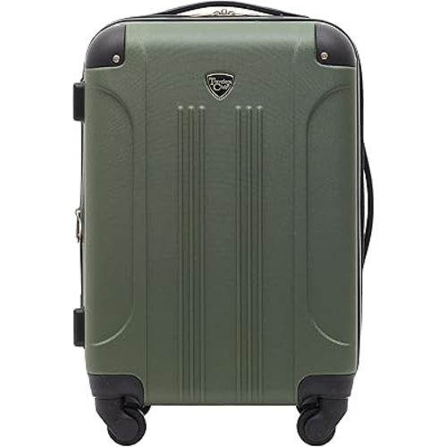 Travelers Club Chicago Hardside Expandable Spinner Luggage, Thyme Green, 20" Carry-On