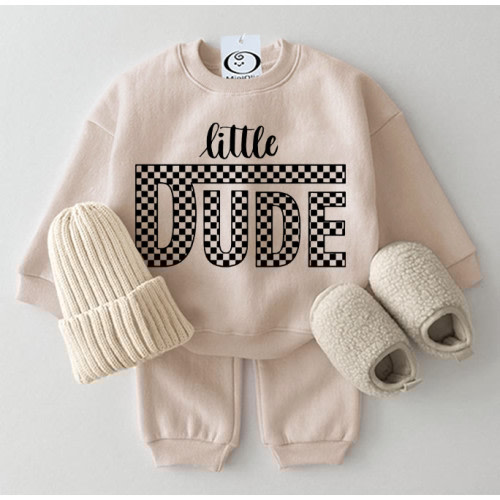 LITTLE DUDE Checkerboard Baby 2-piece Set