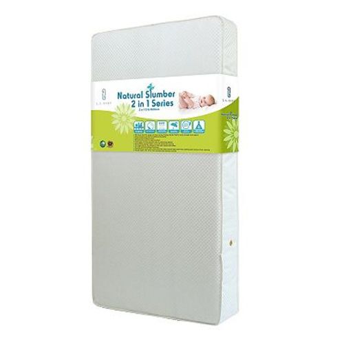 LA Baby Dream Way 2-Stage Standard Crib/Toddler Waterproof Mattress with Natural Coconut Fiber Layer