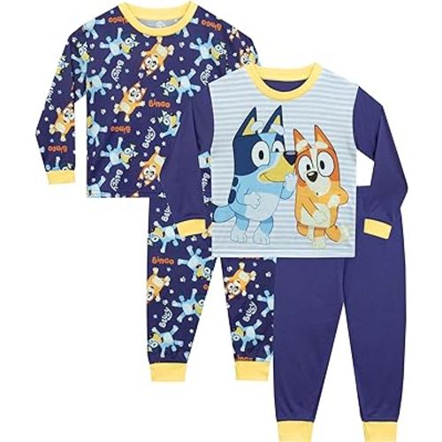 Bluey Pajamas Boys | 2 Pack Pajamas For Kids | Boys’ Pajama Sets Two Pack | Official Merchandise | Blue | 7