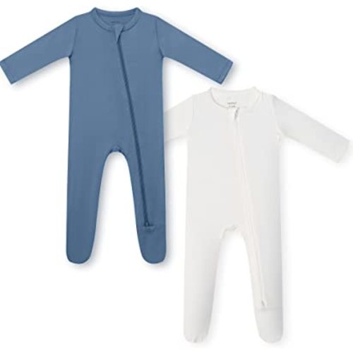 HAPIU Rayon from Bamboo Baby Footed Pajamas, 2 Way Zipper YKK, Footie for Baby Boy Girls, Newborn-24 Months