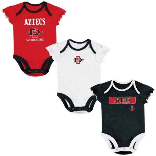 NCAA San Diego State Aztecs Infant Girls' 3pk Bodysuit Set, Size: 3-6M