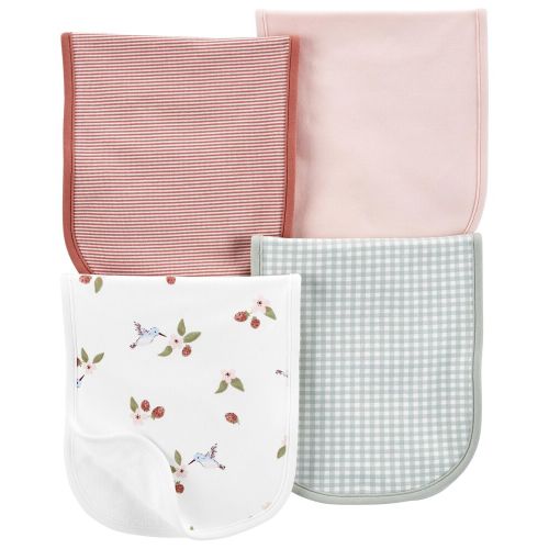 Parker Baby Co. Muslin Cotton Burp Cloths, 4 Pack - White