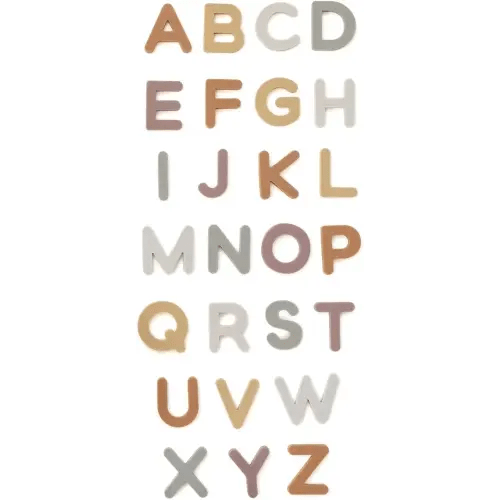 Neutral Silicone Alphabet Magnetic Letters, 26 Piece Non Toxic Learning Set, Perfect for Refrigerator, Whiteboard and Educational Activities