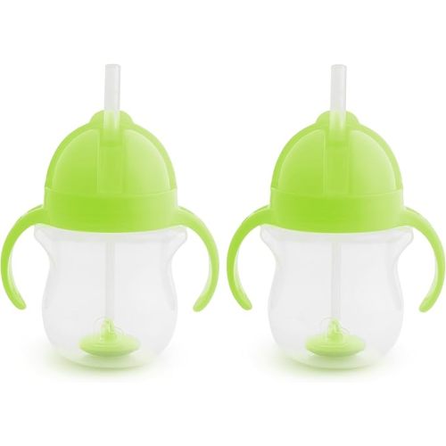 Munchkin Sippy Cup for Toddlers, Weighted Straw | Spill Proof | Transition Handles | 6+ Months | 2 Pack