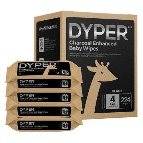 Dyper Charcoal Enhanced Baby Wipes - 224ct