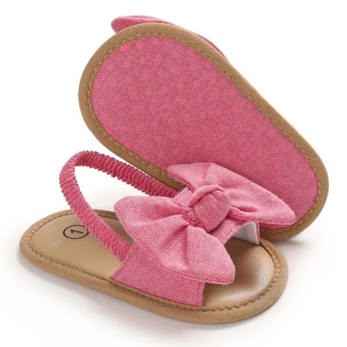 Odeerbi 2025 Babies First Walkers Baby Girls Bow Knot Sandals Cute Summer Flat Princess Shoes Infant First Walkers