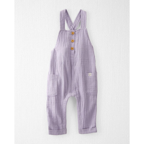 Baby Organic Cotton Gauze Overalls in Lilac