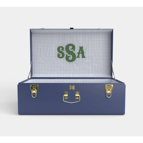 Grand Classic Trunk - Navy - Picnic in Blue / Embroidery