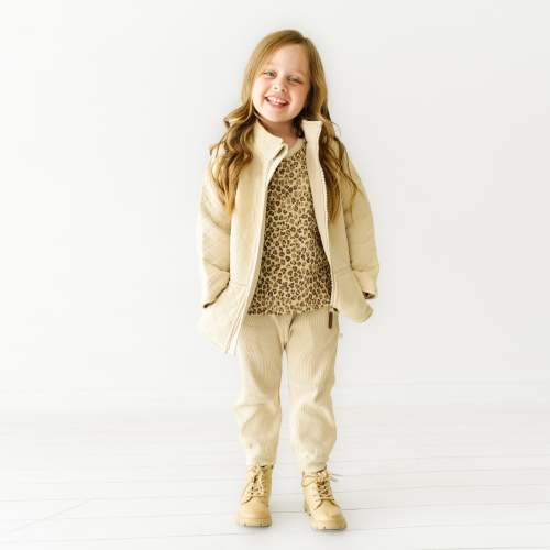Organic Kids Merino Wool Zip Jacket - Oat