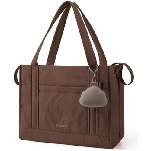 BAGSMART Diaper Bag Tote Puffer, Hospital Bag for Labor Delivery with Pacifier Case, Lightweight Baby Bag for Travel, Work