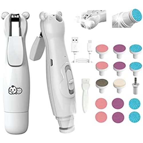 Rechargeable Baby Nail Clippers 20 in 1 by Royal Angels | Electric Baby Nail Trimmer, Baby Nail File Kit, Additional Replacement Heads, Newborn Toddler Toes and Fingernails, Trim and Polish (Snow)