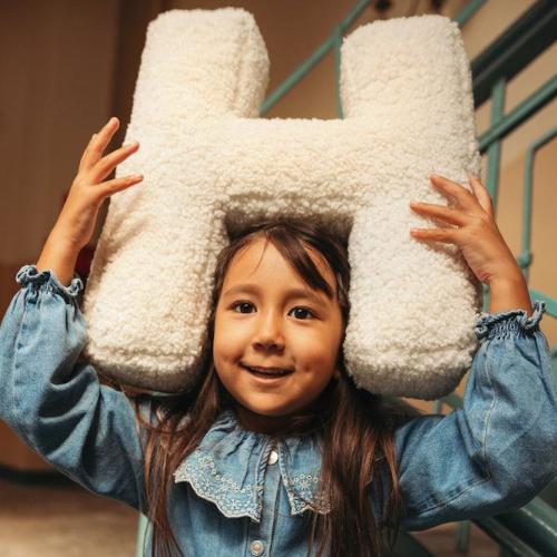 Boucle Letter Cushion H | Teddy Letter Cushion