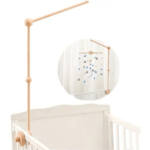 Baby Crib Mobile Arm - Wooden Baby Mobile Crib Holder for Mobile Hanging Baby Crib Attachment for Nursery Decor