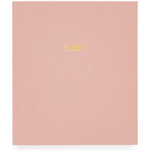 Baby Book, Rose Linen Swiss Dot - Sugar Paper | Maisonette