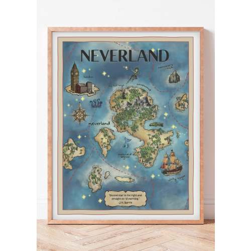 Neverland Map Art Print