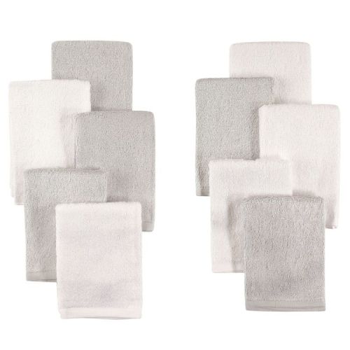 Little Treasure Baby Unisex Rayon From Bamboo Luxurious Washcloths, Gray White, One Size