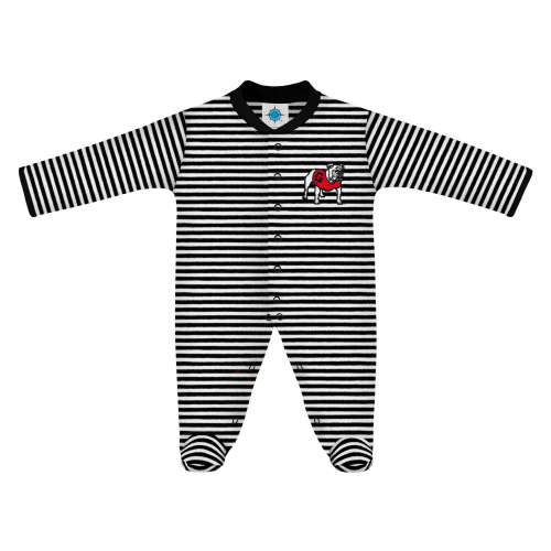 Georgia Bulldogs Striped Footed Romper | College Baby