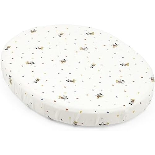 Stokke Sleepi Mini Fitted Sheet V3, Mickey Celebration - Compatible with Sleepi Mini Mattress V3-100% Fine Cotton Percale - Washable
