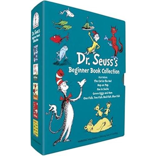 Dr. Seuss's Beginner Book Boxed Set Collection: The Cat in the Hat; One Fish Two Fish Red Fish Blue Fish; Green Eggs and Ham; Hop on Pop; Fox in Socks