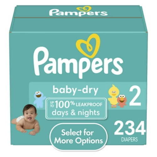Pampers Baby Dry Baby Diapers Size 2, 234 Count (Select for More Options)