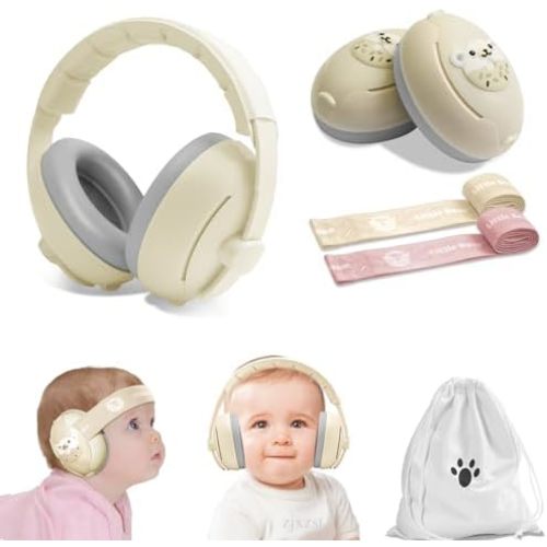 Baby Ear Muffs, 2-in-1 Baby Noise Canceling Headphone, Hearing Protection for Babies 0-48 Months, Adjustable Headband