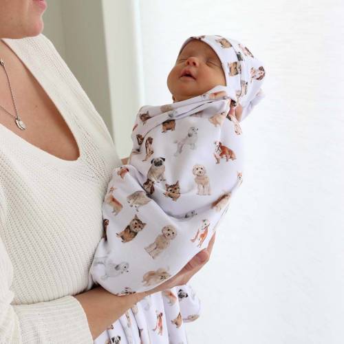 Puppy Love Oversized Swaddle Blanket