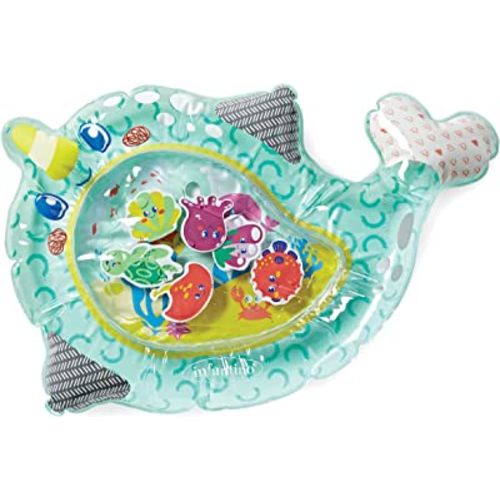 Infantino Jumbo Pat & Play Water Mat, Sea-Themed Mess-Free Water Play for Babies, Supports Tummy Time and Motor Skills Development, Multicolor, 3M+