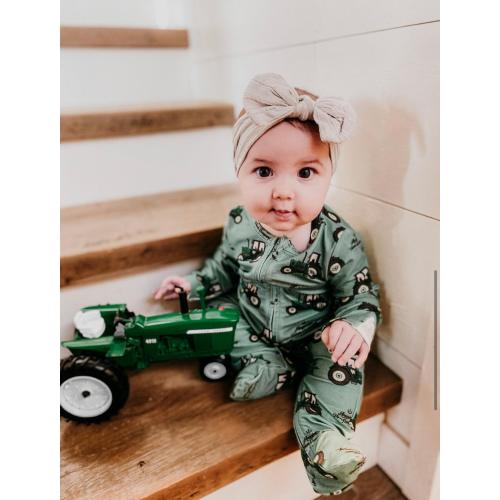 AFC Green Tractor Baby Bamboo Pajamas