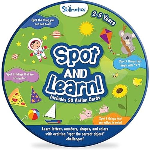 Skillmatics Flash Cards for Toddlers - Spot & Learn Letters, Numbers, Shapes & Colors, Preschool Learning, Stocking Stuffers, Travel Toys, Gifts for Kids Ages 2, 3, 4, 5