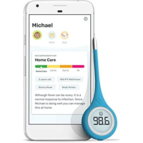Kinsa QuickCare Smart Thermometer for Fever - Digital Medical Baby, Kid and Adult Termometro - Accurate, Fast, FDA Cleared Thermometer for Oral, Armpit or Rectal Temperature Reading