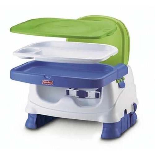 Fisher-Price Toddler Booster Seat Healthy Care Deluxe Blue Adjustable Baby Chair