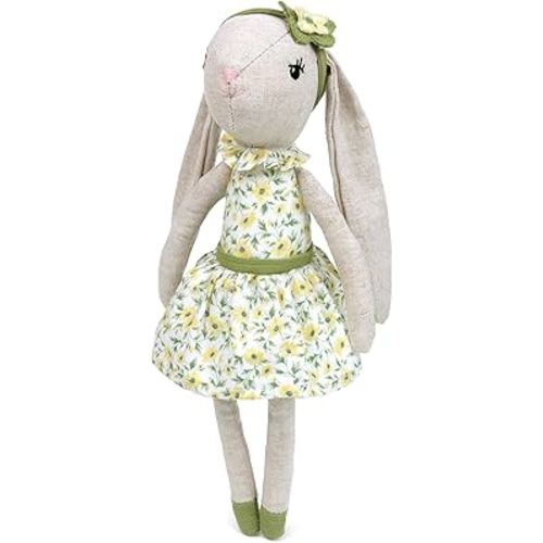 MON AMI Daisy The Bunny Stuffed Animal Doll – 13”, Rabbit Plush Animal Doll, Use as Toy or Room Decor, Great Easter Gift for Kids of All Ages