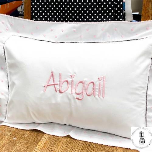 Monogrammed Childrens Boudoir Pillow |Personalized Baby Gift, Decorative Pillow Sham | Hemstitched Baby Pillow | Baby Pillow For Nursery
