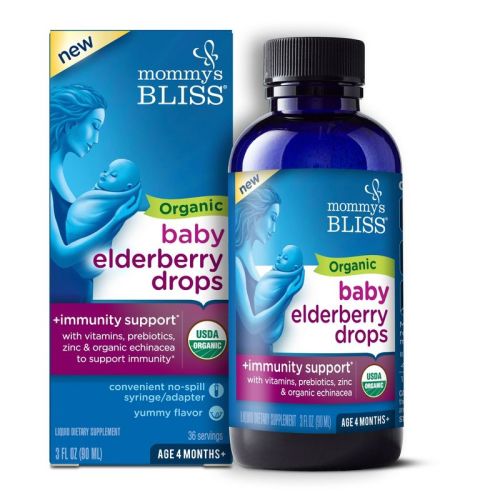 Mommy's Bliss Organic Baby Elderberry Drops + Immunity Support - 3 fl oz (36 servings)