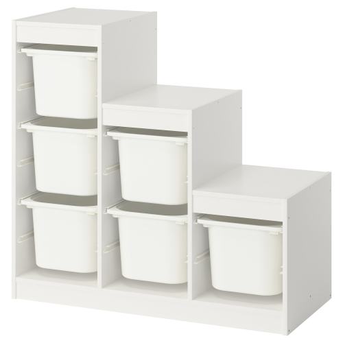 TROFAST Storage combination with boxes - white/white 39x17 3/8x37 "