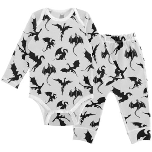 vvfelixl Baby Bodysuits Pants Sets Guitar Headphones Long Sleeve Baby Clothes For Boys Girls 0-24M Black