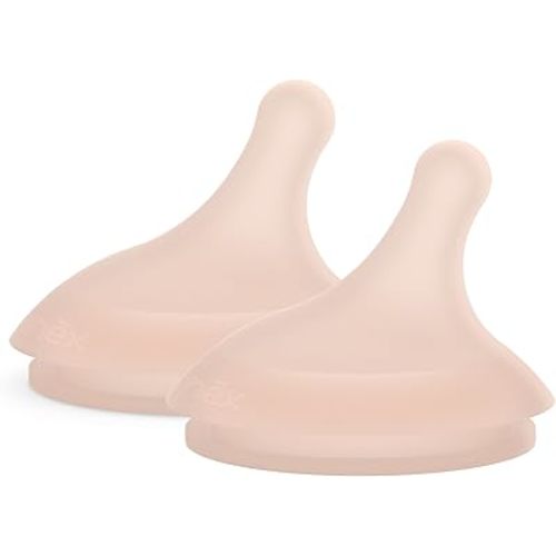Suavinex Zero.Zero Slow Flow Asymmetrical Silicone Nipple, 2 Pack (0m+), Medium