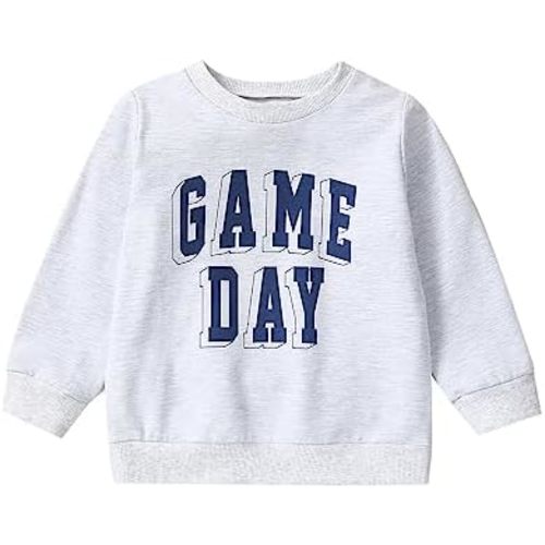 Toddler Baby Boy Football Outfits Game Day Pullover Sweatshirt Long Sleeve T-Shirt Top Pants Sports Fall Clothes