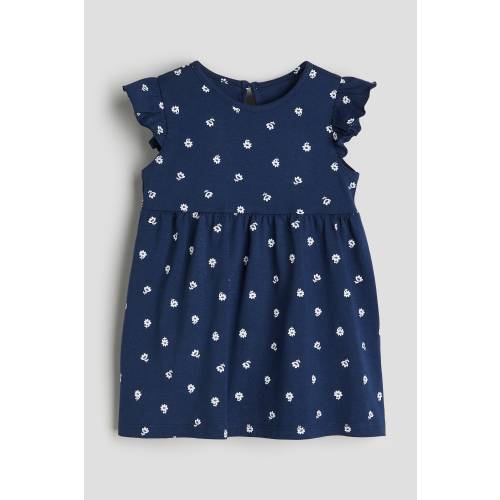 RUFFLE-TRIMMED JERSEY DRESS