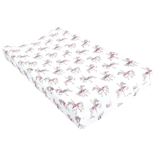 Hudson Baby Unisex Baby Changing Pad Cover, Carousel Horse, One Size