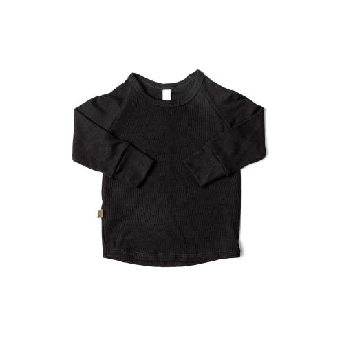 rib knit long sleeve tee - ink