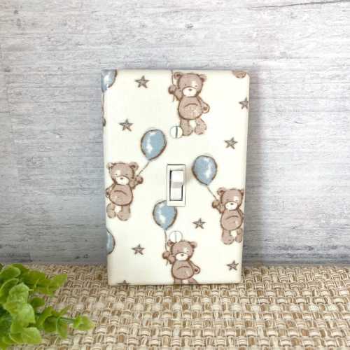 Teddy Bear Nursery Decor, Light Switch Cover, Vintage Teddy Bears, New Baby Gift