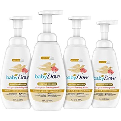 Baby Dove Baby Foaming Wash Melanin-Rich Skin Nourishment 4 Count Moisturizes Skin Ultra Gentle 13.5 fl. oz.