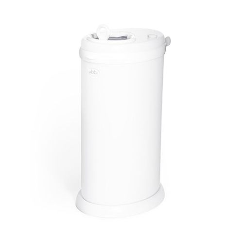 Ubbi Steel Diaper Pail, Odor Locking, No Special Bag Required, Award-Winning, Registry Must-Have, White