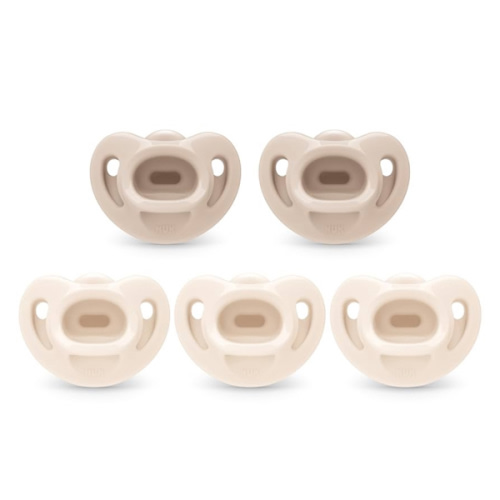 NUK 100% Silicone Comfy Orthodontic Pacifiers, 0-6 Months, Neutral Fashion, Timeless Collection, 5 Count