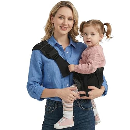 Baby Sling Carrier Newborn to Toddler, Adjustable Toddler Carrier Sling Baby Carrier Toddlers Sling Carriers Hip Carriers for 8-40lbs, Black Mesh