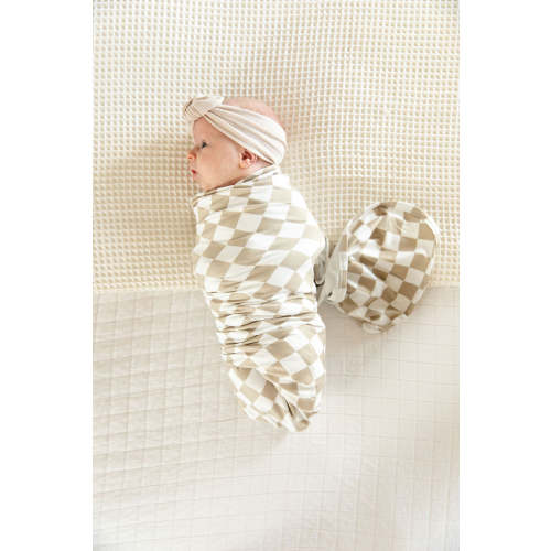 TAN + WHITE CHECKER | SWADDLE