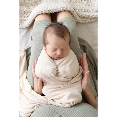 Oatmeal Bamboo Waffle Oversized Swaddle Blanket