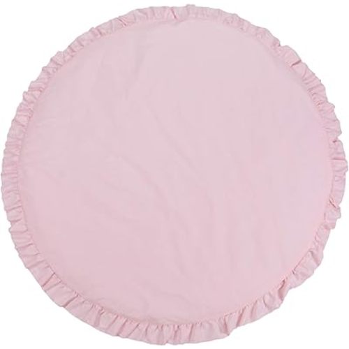 CVGAGIF Pink Cotton Round Rug, 39.3 Inch, Kids Play Mat & Tent, Machine Washable, Indoor Use